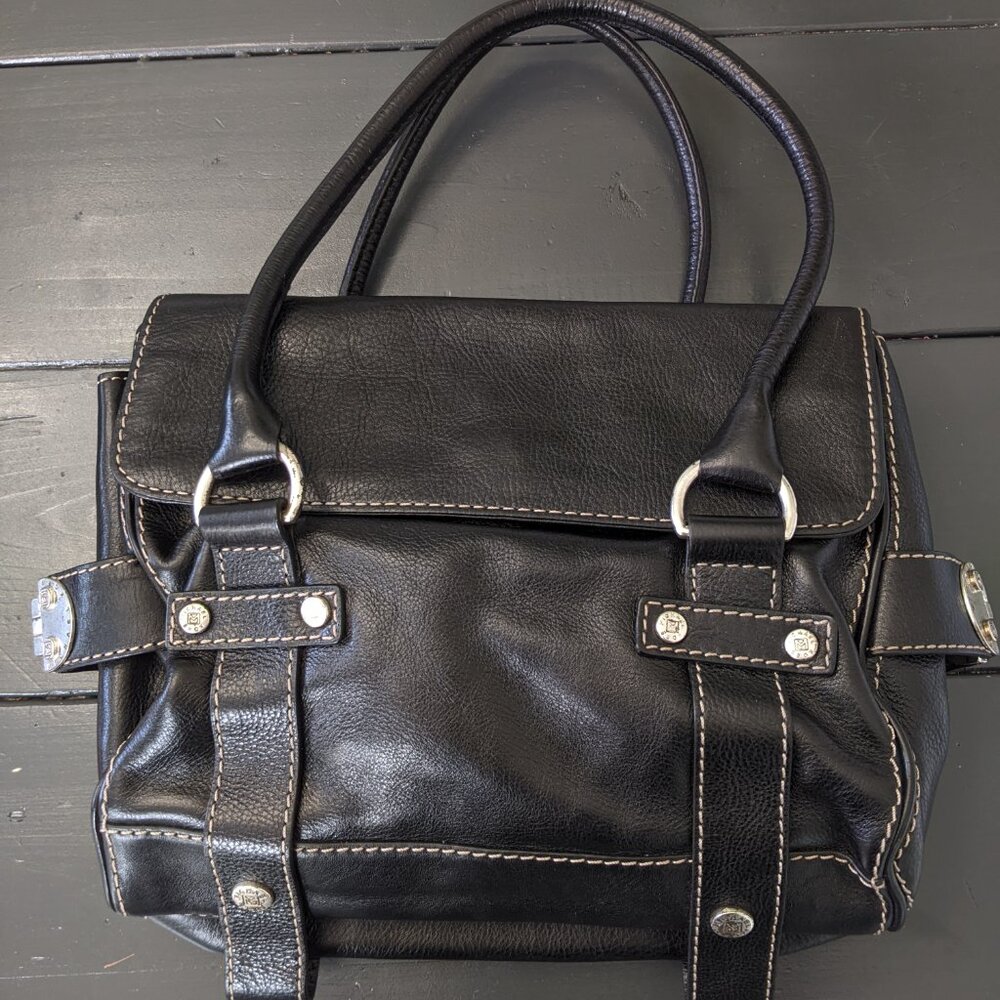 Michael Kors Vintage Satchel Black Genuine Leather